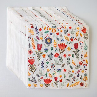 Small Flower Decoupage Paper Napkins 彩色小花蝶骨巴特餐巾纸