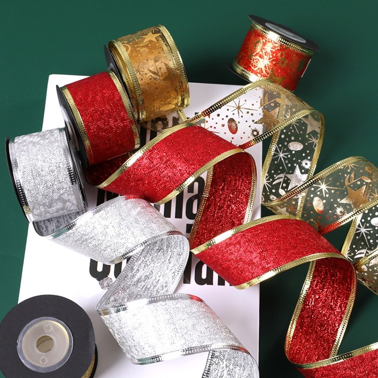 5m*3.5cm Christmas New Year Gift Wrapping Ribbon礼品缎带彩带