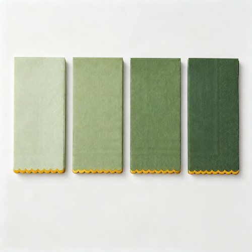 33*40绿色纯色烫金花边派对纸巾Solid Color Green Paper Napkins