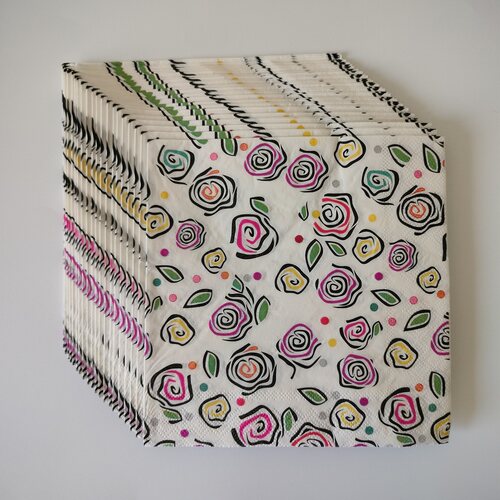 Small Flower Paper Napkins Party Decoupage手绘小花派对餐巾纸