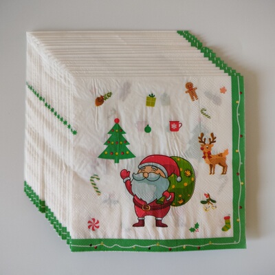 Christmas Party Paper Napkins Decoupage 圣诞节派对印花餐巾纸