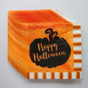 100PCs Pumpkin Halloween Party Paper Napkin 万圣节南瓜餐巾纸