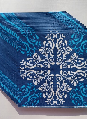 BOHO Decorative Red Paper Napkins Party Tissue红色印花餐巾纸