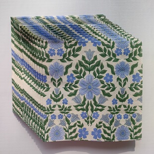 Spring Summer Blue Flower Paper Napkins Decoupage 印花餐巾纸