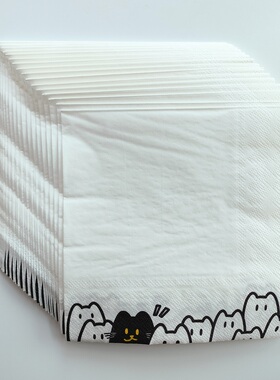 Cute Cat White Paper Napkins Party Decoupage 可爱猫咪餐巾纸