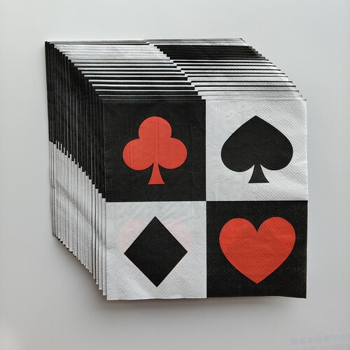 扑克牌印花派对纸巾摆盘装饰 Playing Cards Paper Napkins Party