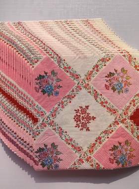 Floral Plaid Pink Paper Napkins Decoupage 蝶骨巴特派对餐巾纸