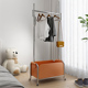 轻奢落地收纳衣架子卧室移动简约家用小户型ins不锈钢皮革衣帽架