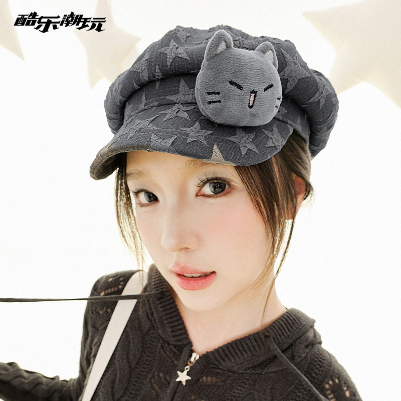 酷乐潮玩贝雷帽子百搭休闲云朵八角女生款显脸小亚萌系列2025新款