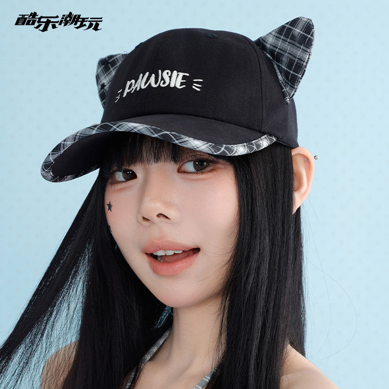 开学礼物酷乐潮玩亚萌古早猫耳防晒遮阳棒球帽高颜值百搭显脸小图片