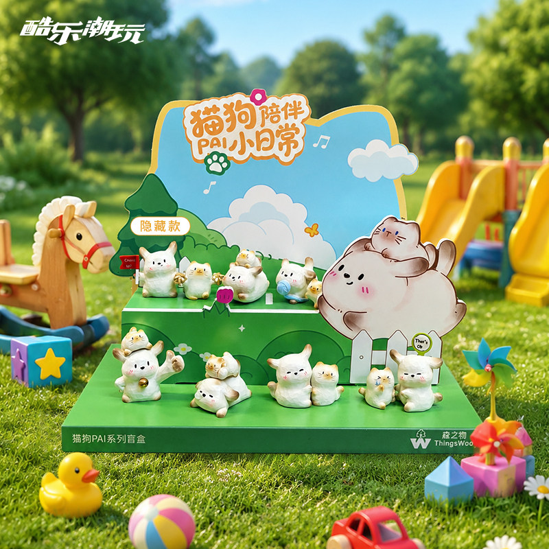 开学礼物酷乐潮玩猫狗PAI陪伴小日常潮流盲盒可爱猫咪小狗摆件图片