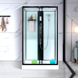 蒸汽封闭式 淋浴房长方形一体式 整体浴室玻璃移动门卫生间隔断家用