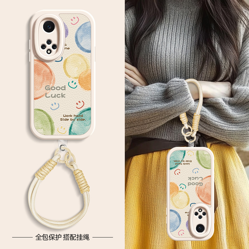 彩色泡泡适用华为nova9pro手机壳nova8小羊皮nove7/6/5/4新款8se活力版5z夏天斜挎挂绳novo5ipro女款5i网红5T