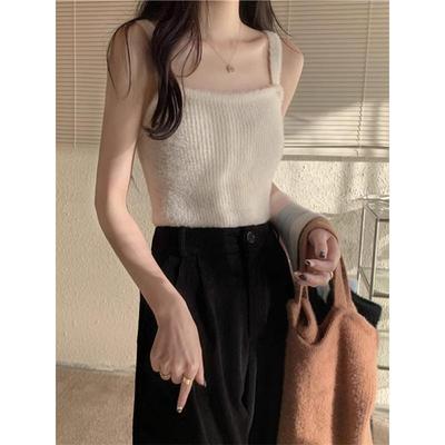 辣妹无袖针织小吊带背心