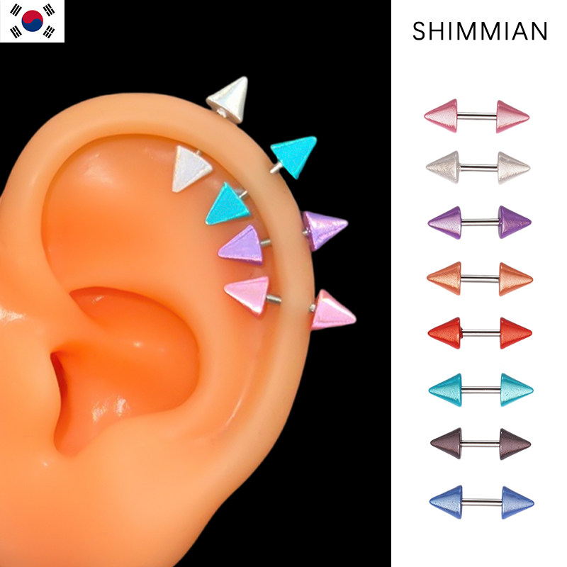 双头冷淡风三角形简约耳堵耳钉女