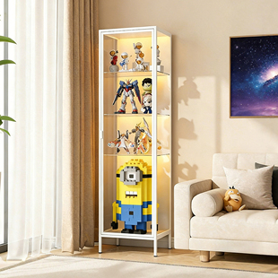 佰卓手办柜乐高展示柜带灯玻璃柜防尘收纳架子玩具模型陈列柜酒柜