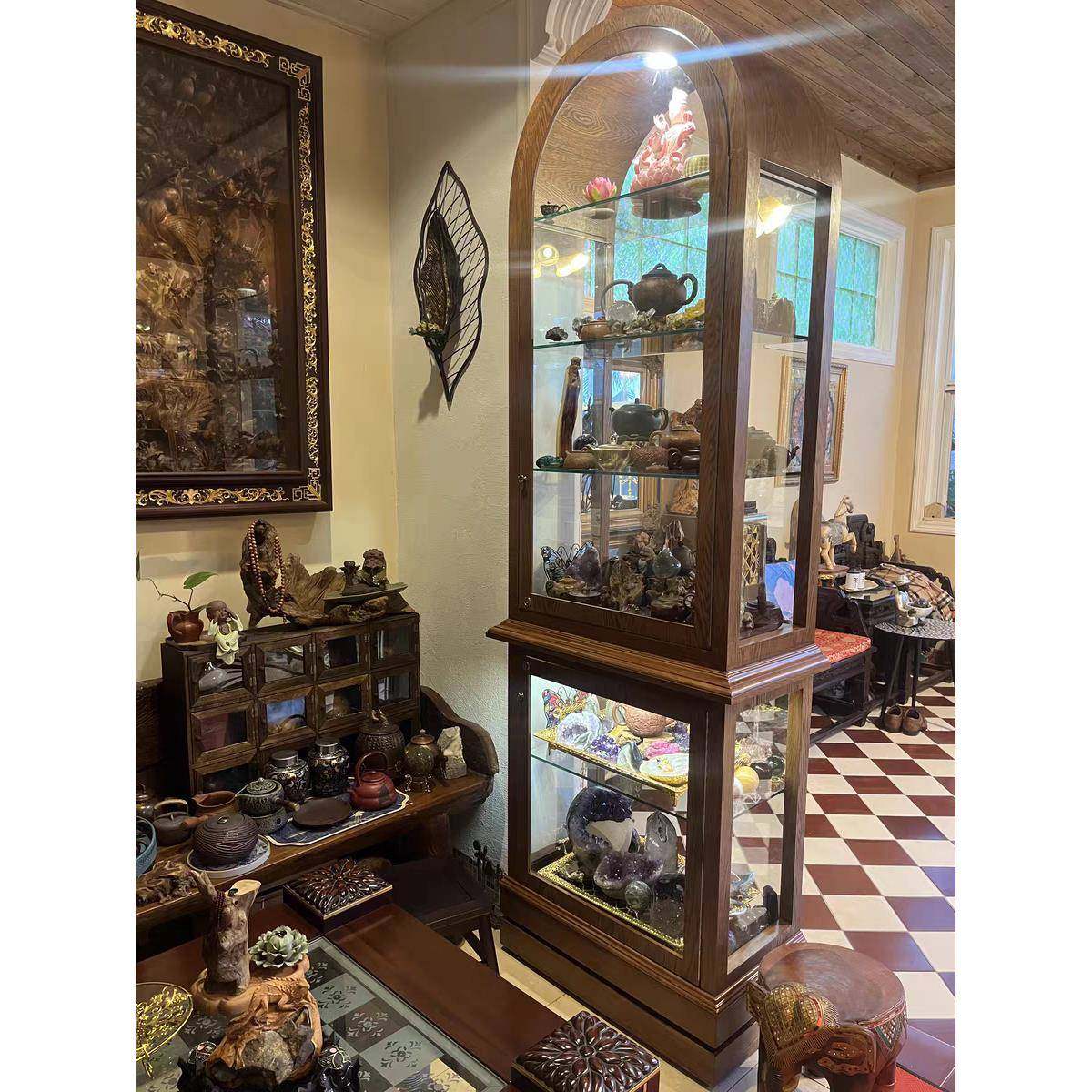 中古店珠宝首饰展示柜方型玻璃柜法式复古型饰品中岛置物架