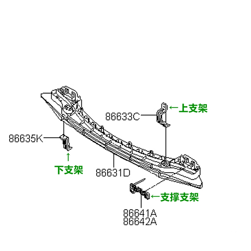 适用全新福瑞迪后杠支架17 18 19款后杠骨架下支架护板盖板支架原