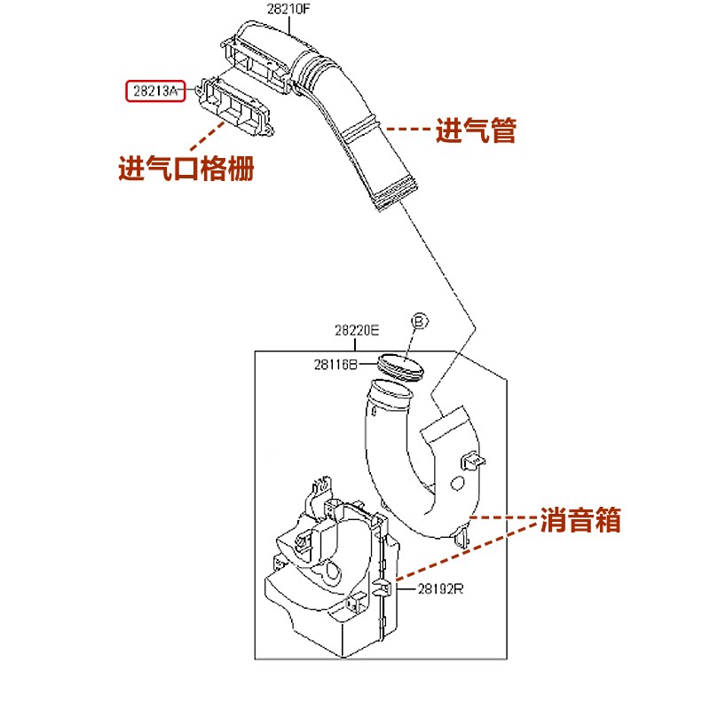 进气管格栅消音箱谐振器XJ领动原