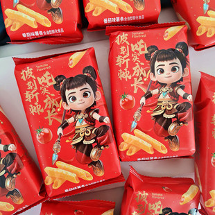 哪吒儿童卡通小零食吒实成长番茄味薯条下午茶点心生日伴手礼喜礼