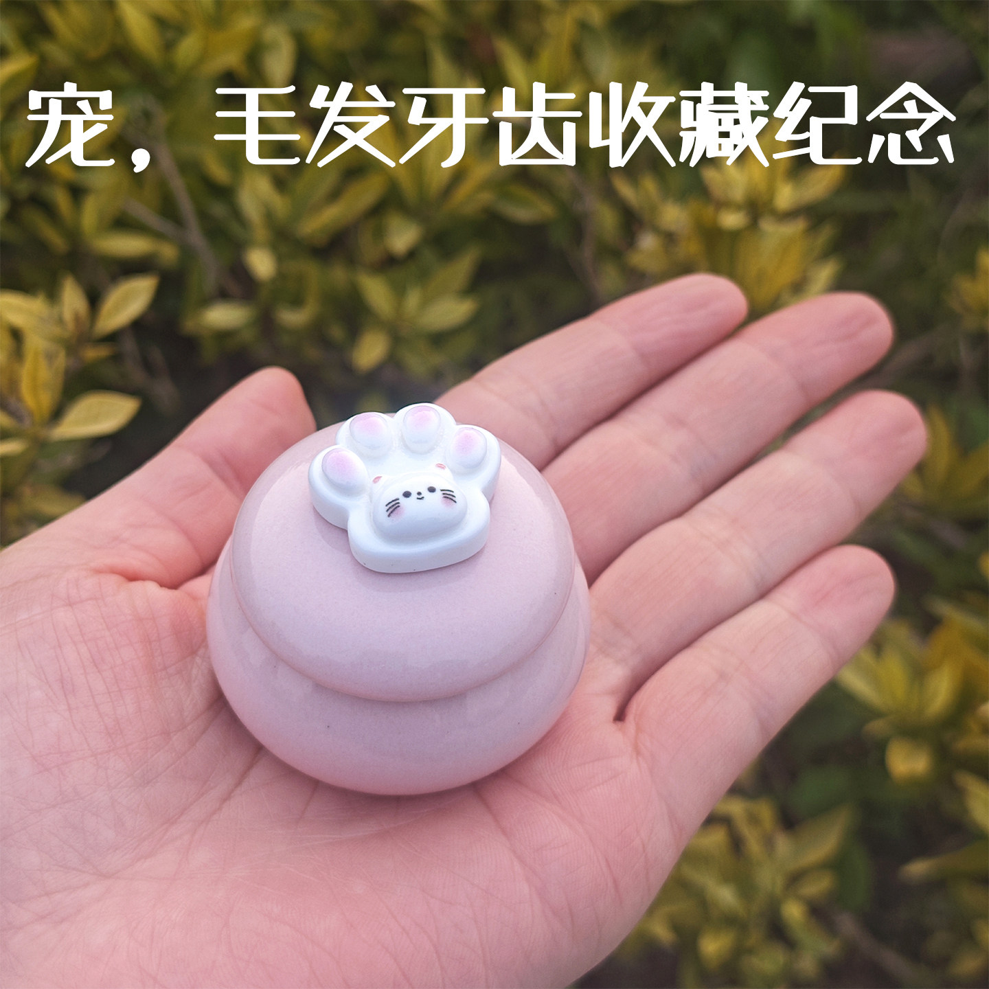 迷你陶瓷宠物毛发收藏罐小尺寸牙齿收纳便携密封防潮宠物纪念用品
