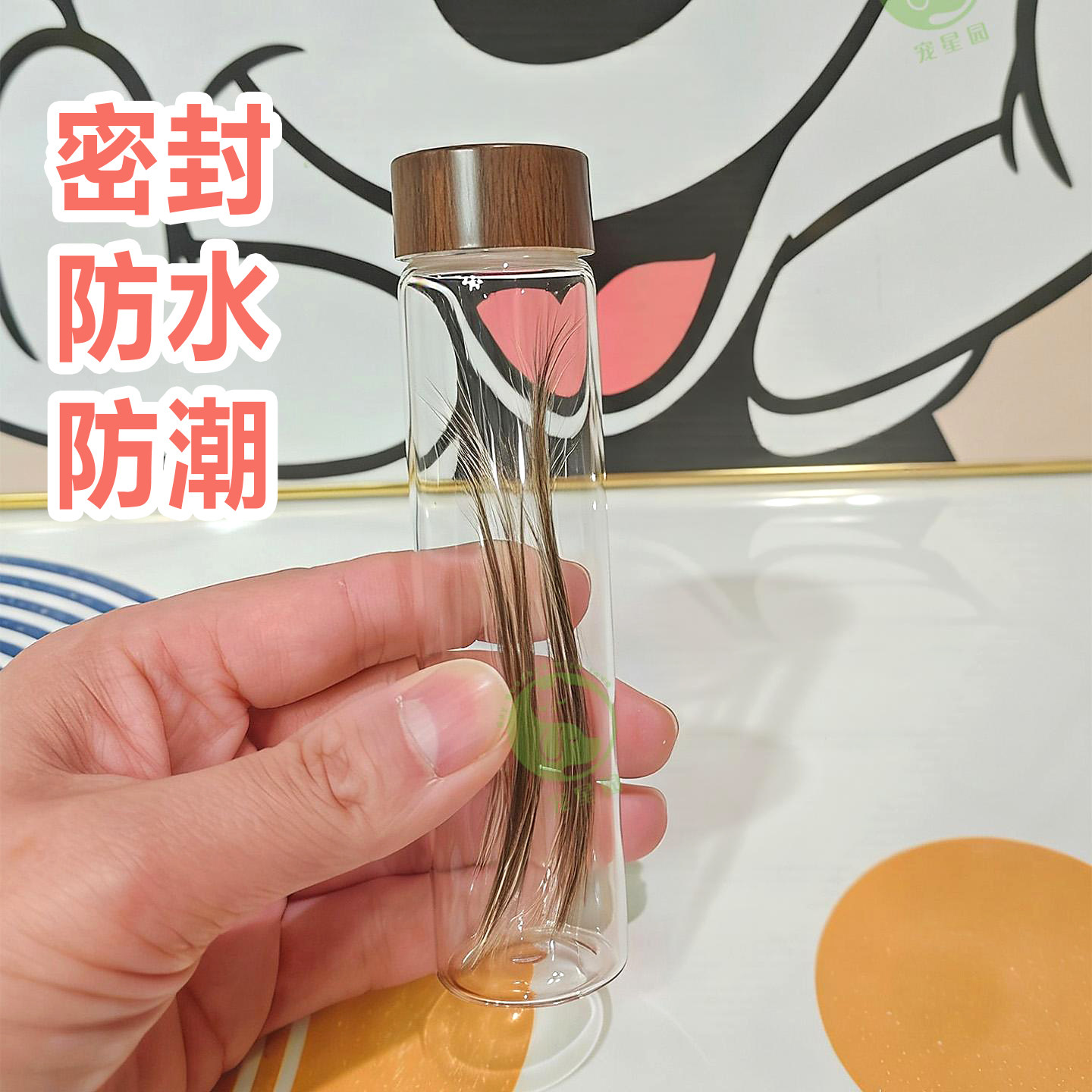 猫咪胡须收藏瓶 宠物毛发羽毛保存收纳盒 玻璃密封防潮防虫纪念瓶