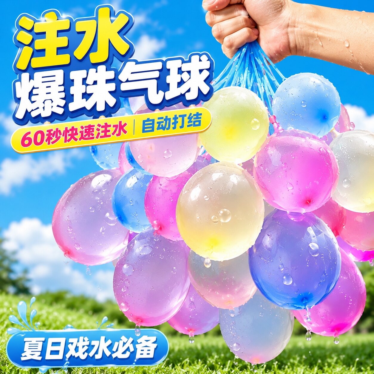 水气球小号快速注水器儿童生日水弹夏天装水户外打水仗小水球神器