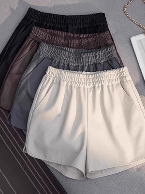 2023秋冬季短裤女A字高腰热裤
