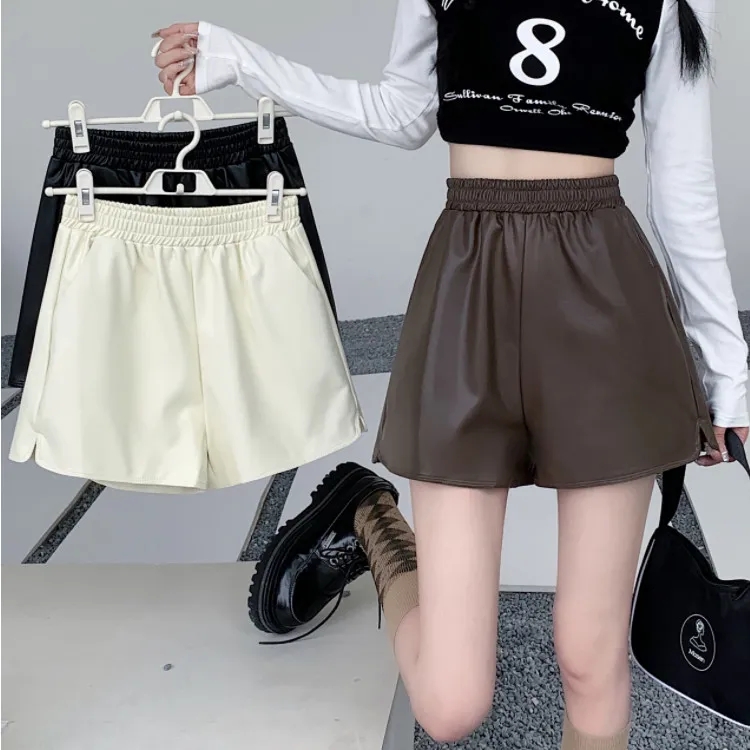 高腰款皮短裤裤长38左右