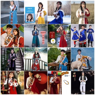 出租新款藏族苗回服装女藏袍穿搭西藏旅游少数民族风拍照舞蹈演出