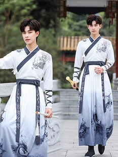 出租古风汉服男装帅气古装服装武侠风剑客学生表演服超仙套装租赁