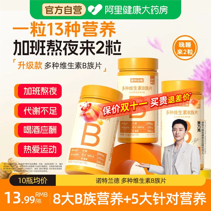 诺特兰德多种维生素B族升级复合水飞蓟姜黄牛磺酸运动人群咀嚼片