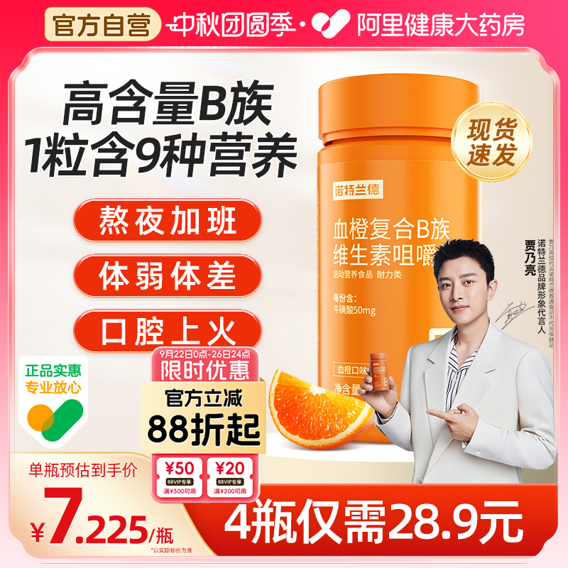 诺特兰德复合B族维生素b咀嚼片官方正品多种维生素 b6 b12全族vb