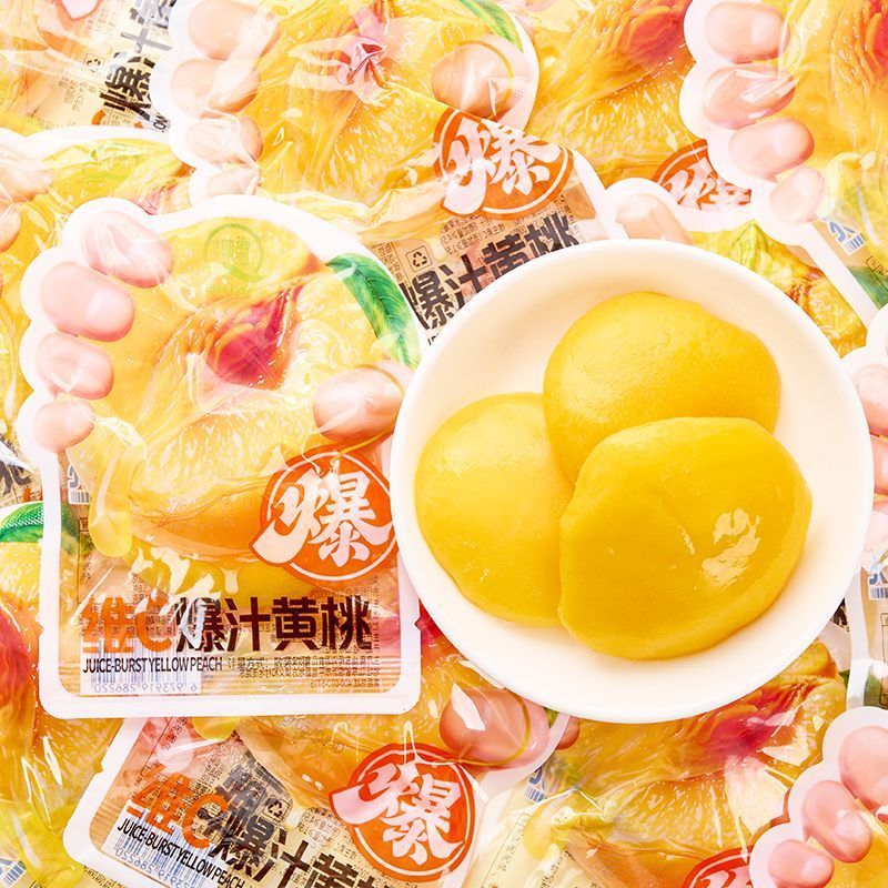 维C爆汁黄桃水果罐头夏日爽脆酸甜解馋追剧休闲即食零食小吃