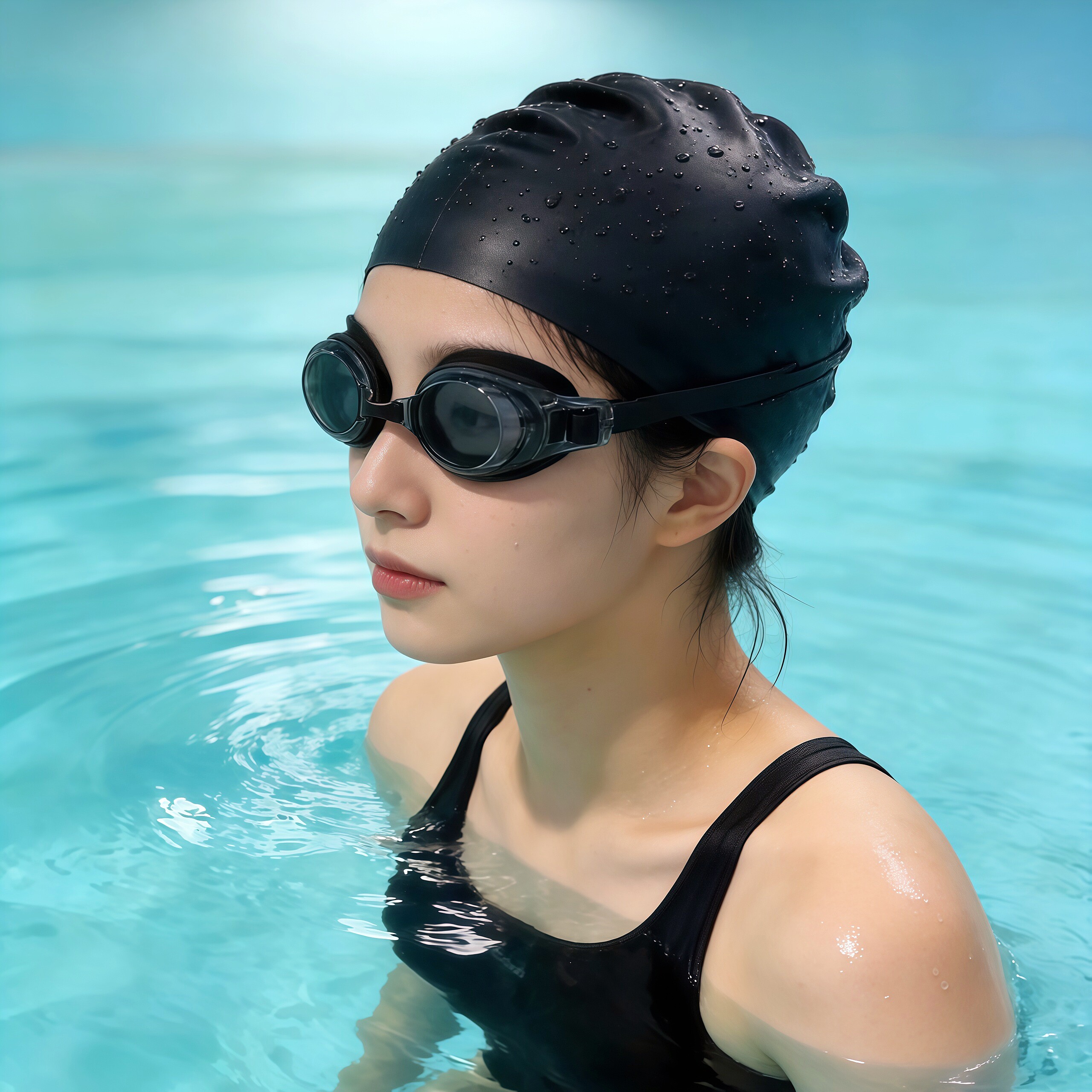 高清防水女士泳镜带游泳黑色游泳眼镜潜水装备防雾度数专业镜近视图片