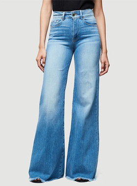 Women's flared jeans 2025夏优雅风气质微喇裤中腰女式牛仔裤