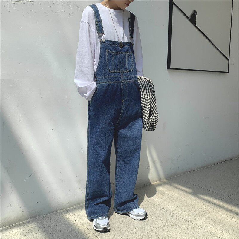 Cowboy overalls, unisex loose suspender pants牛仔背带裤男女