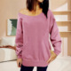 collar solid Women color diagonal hoodie夏季 女纯色斜领卫衣