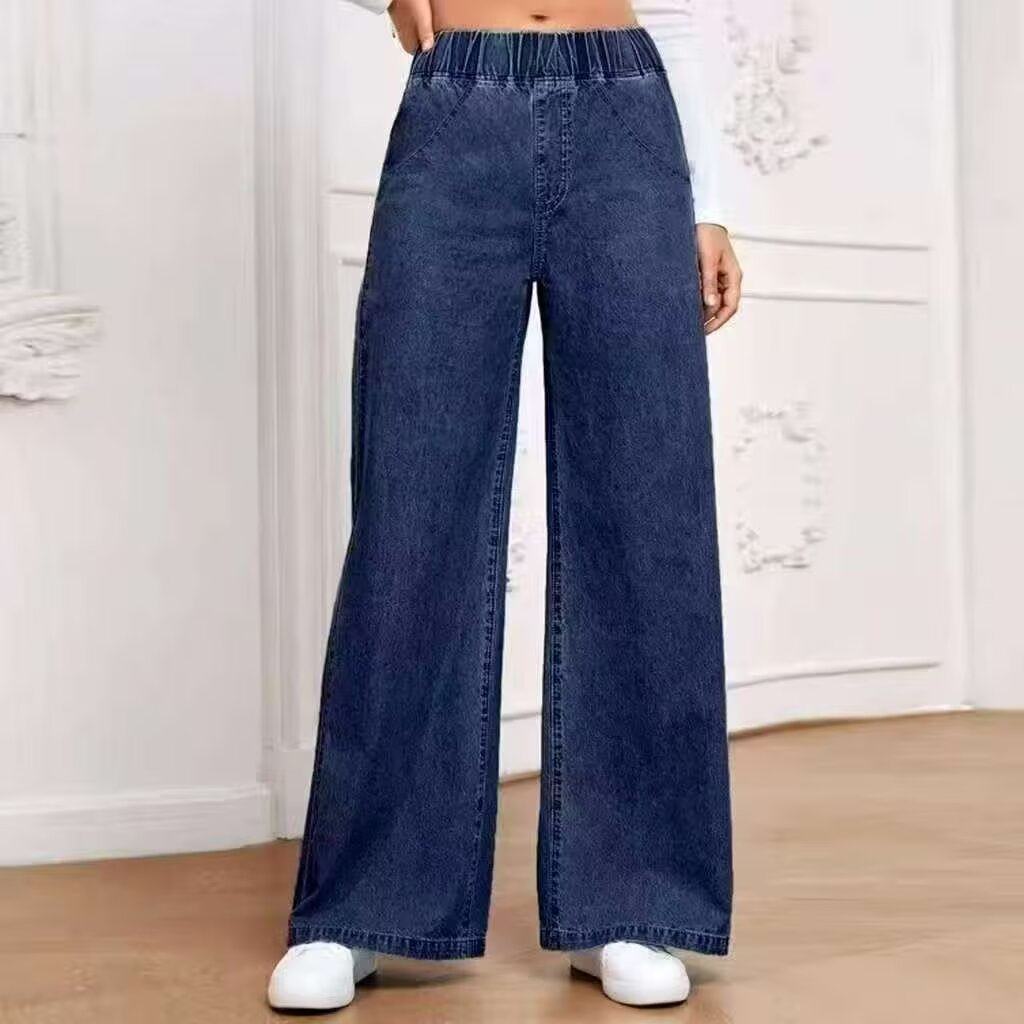Women's blue fashionable loose jeans女装蓝色时尚宽松牛仔裤