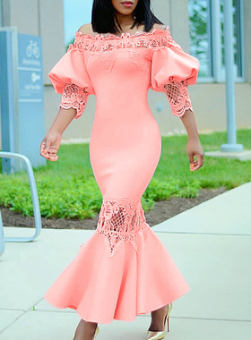 3XL plus size women's line neck white lace dress白色蕾丝裙