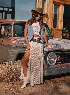 Retro casual women's denim vest women时尚牛仔马甲女  女式