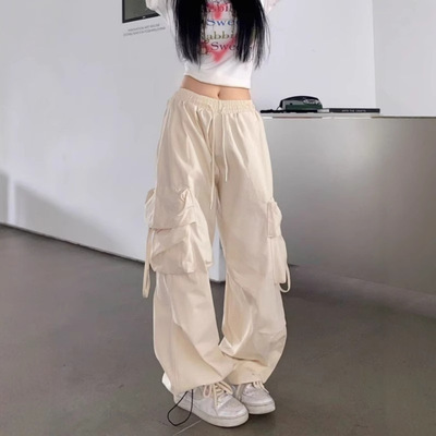 Women's work pants, street dance straight leg wide leg pants
