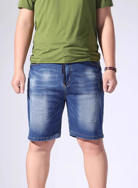 5XL Men Denim Shorts, Size 5 Large松紧腰牛仔短裤男五分裤大码