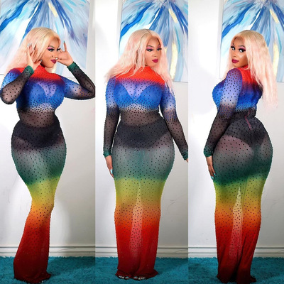 Women sexy tight fitting long sleeved fishtail skirt女鱼尾裙