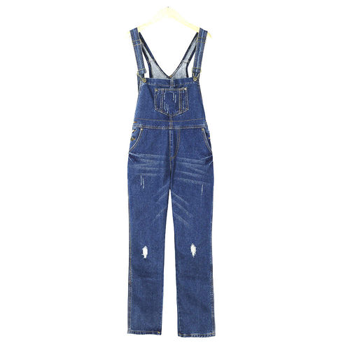 Women's plus size denim overalls夏季街头潮人牛仔背带裤女大码