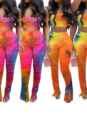 pants sexy multicolored exposed two-piece fashion Womens