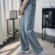 slim Men pants男牛仔裤 jeans leg 直筒宽松阔腿裤 wide 夏薄款