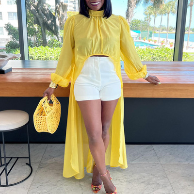 3XL plus size African yellow women's dress大码非洲黄色连衣裙