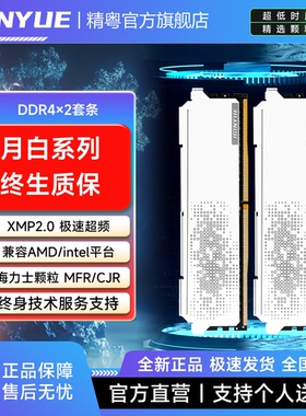 精粤月白8G/16G内存条3200/3600台式机电脑马甲条/套条超频XMP2.0