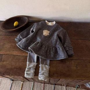 女童韩系高级感穿搭套装巨好看加绒冬装女小童2025新款洋气时髦潮